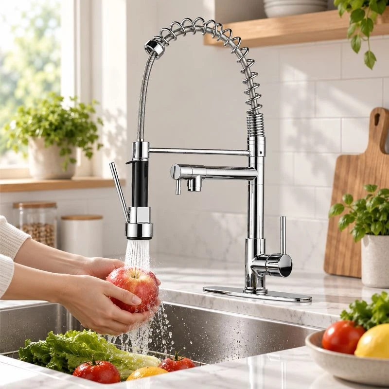 Stainless Steel Spring Pull Down Kitchen Faucet Hot Cold Water Mixer price